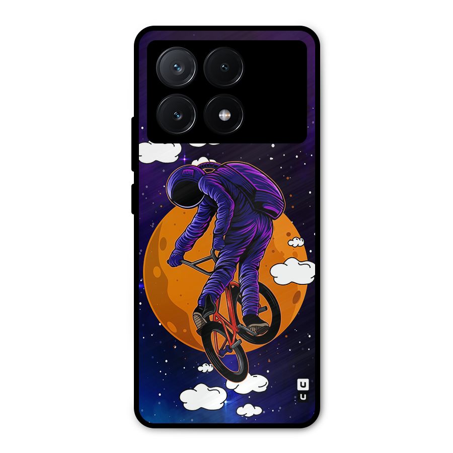 Cool Astro Cyclist Metal Back Case for Poco X6 Pro