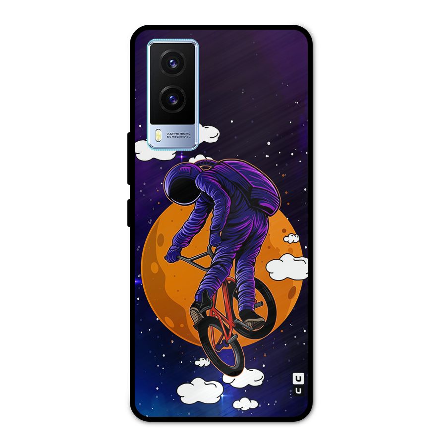 Cool Astro Cyclist Metal Back Case for Vivo V21e 5G