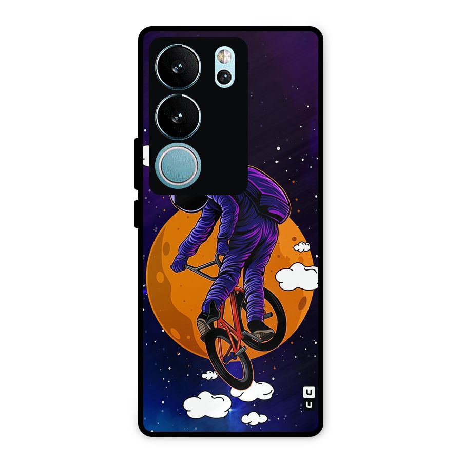 Cool Astro Cyclist Metal Back Case for Vivo V29 Pro