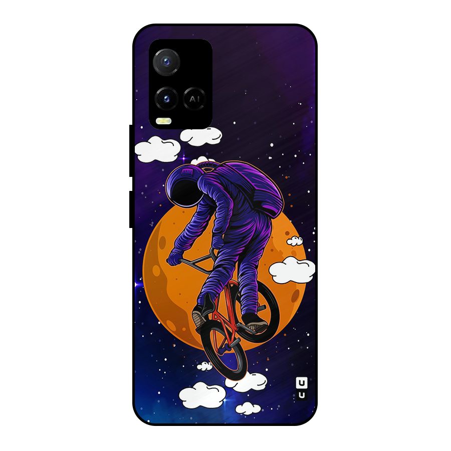 Cool Astro Cyclist Metal Back Case for Vivo Y21 2021