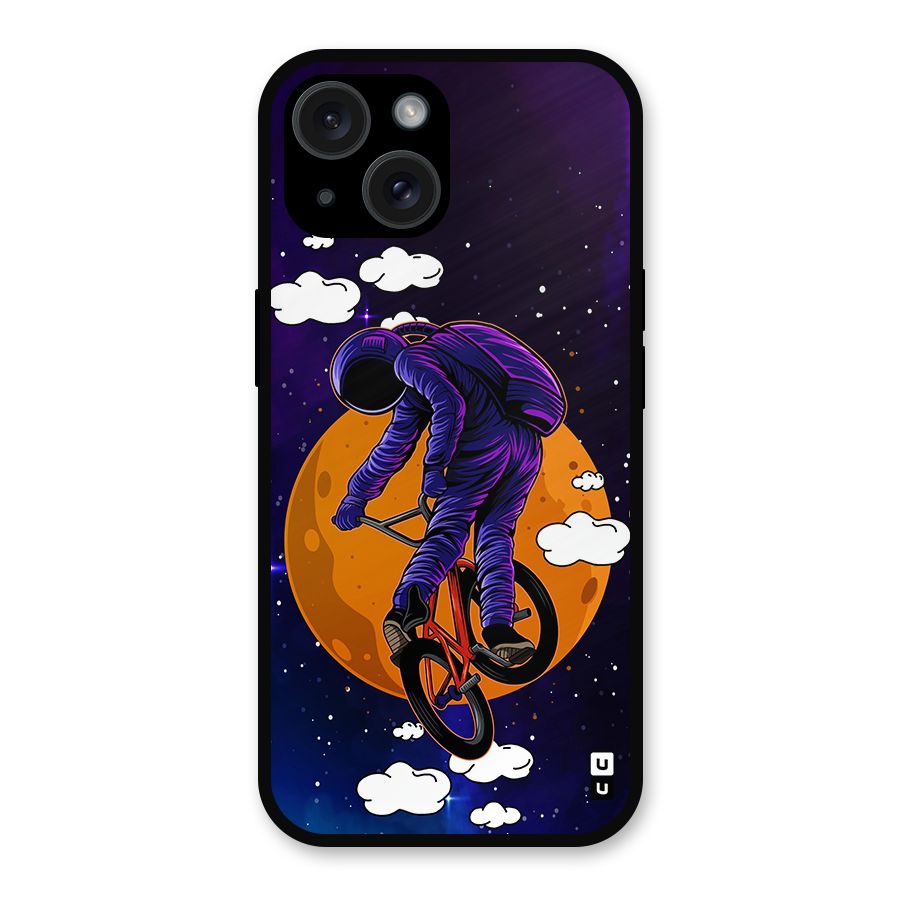 Cool Astro Cyclist Metal Back Case for iPhone 15