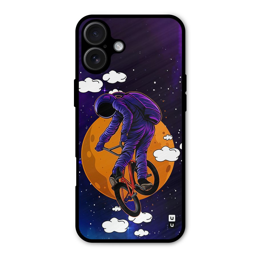 Cool Astro Cyclist Metal Back Case for iPhone 16 Plus