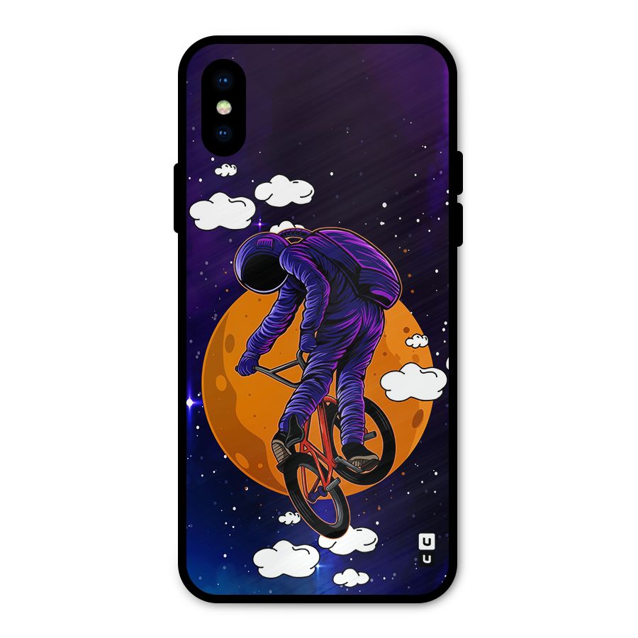 Cool Astro Cyclist Metal Back Case for iPhone X