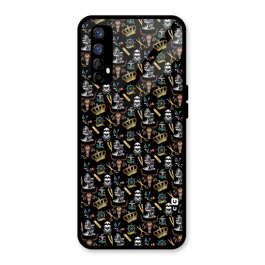Cool Barber Pattern Glass Back Case for Realme Narzo 20 Pro