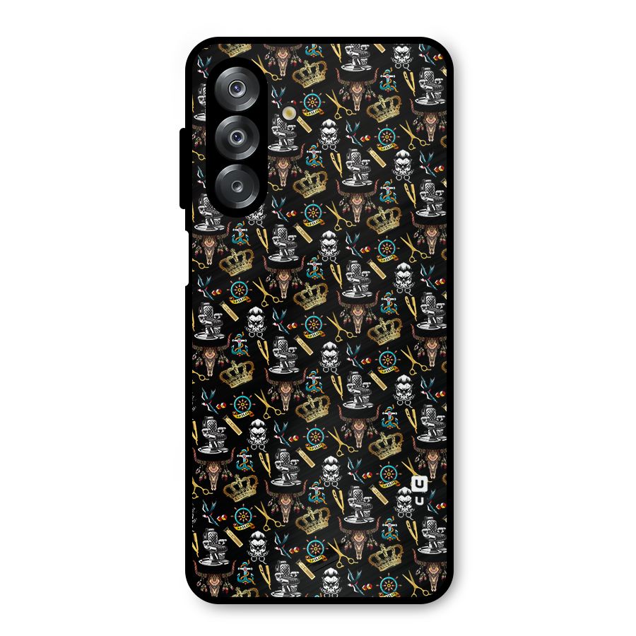Cool Barber Pattern Metal Back Case for Galaxy A26