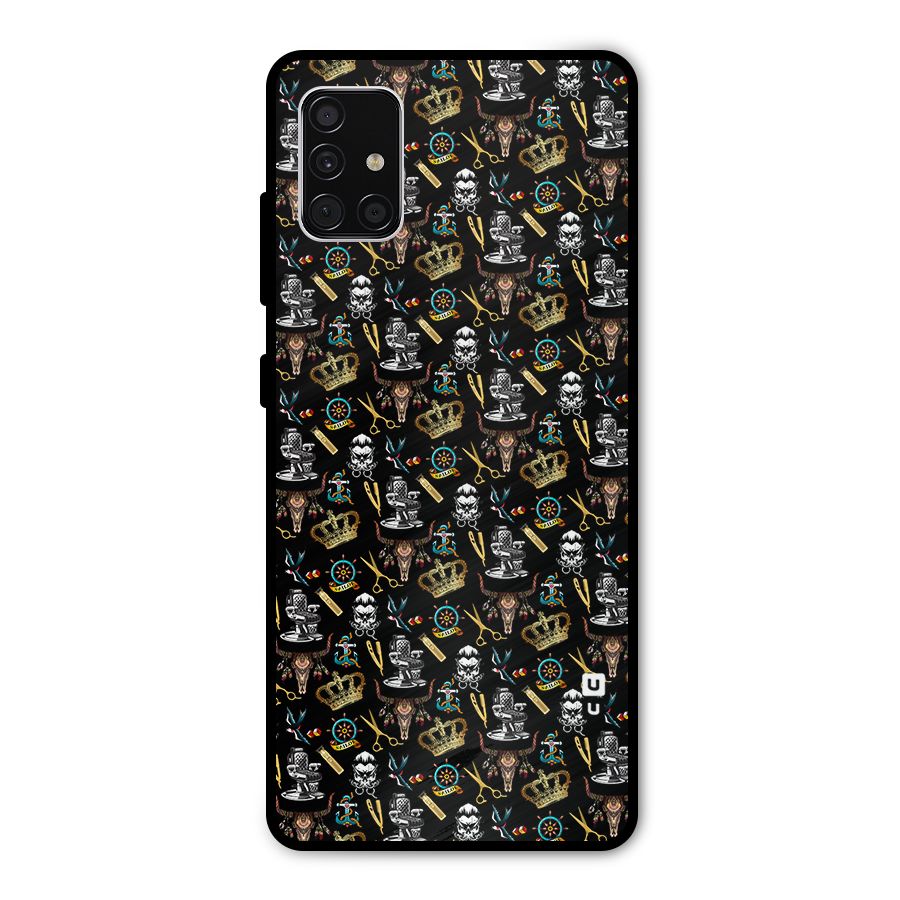 Cool Barber Pattern Metal Back Case for Galaxy A51