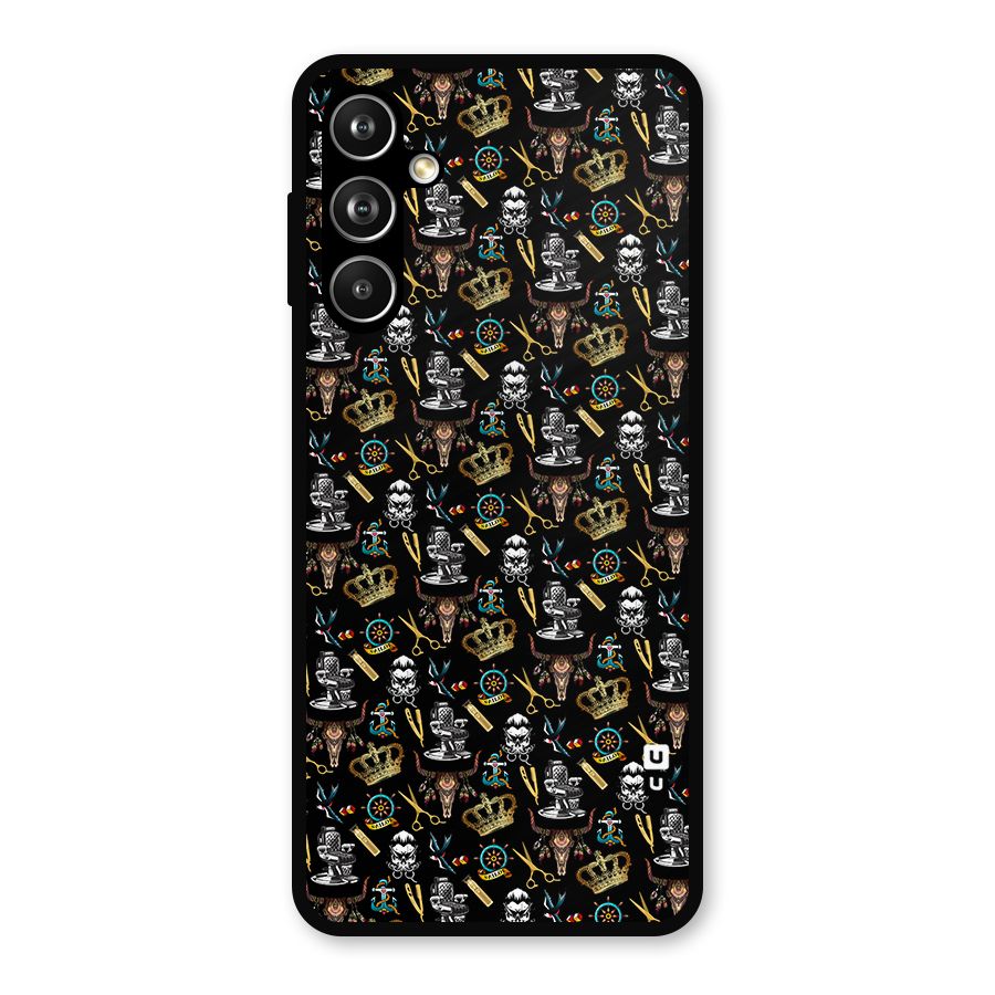 Cool Barber Pattern Metal Back Case for Galaxy F54
