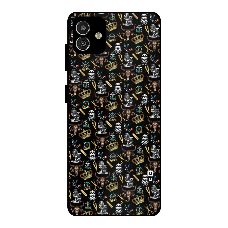 Cool Barber Pattern Metal Back Case for Galaxy M13 5G