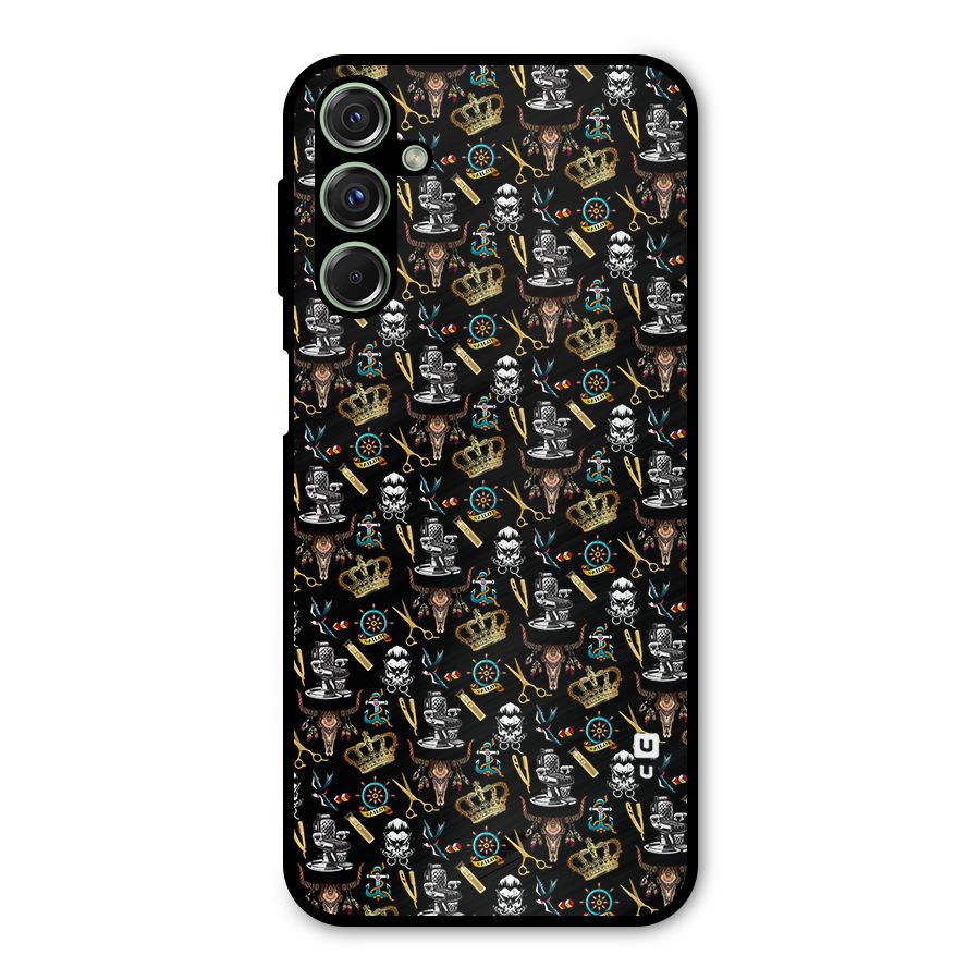 Cool Barber Pattern Metal Back Case for Galaxy M34