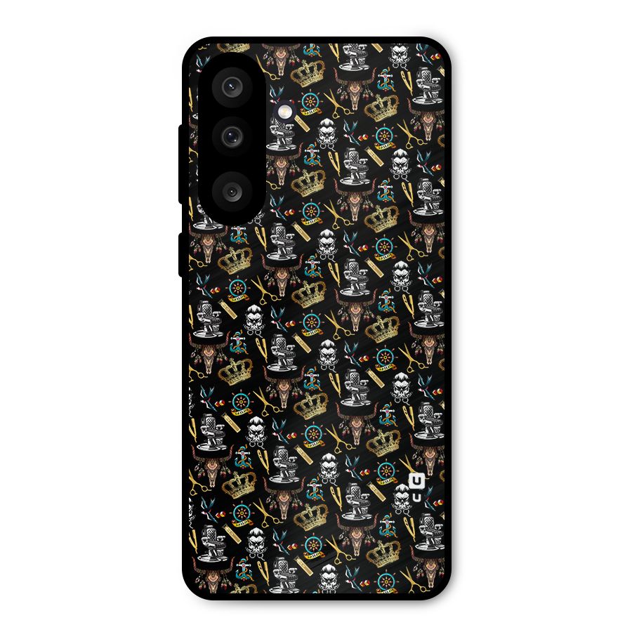 Cool Barber Pattern Metal Back Case for Galaxy M56