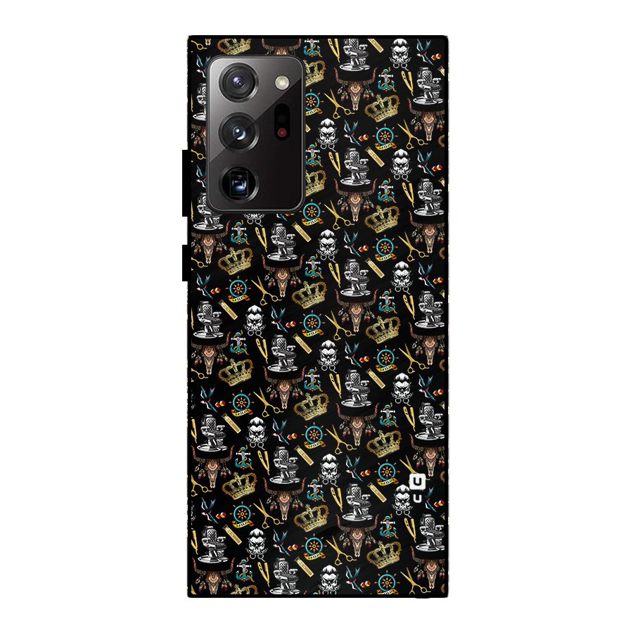 Cool Barber Pattern Metal Back Case for Galaxy Note 20 Ultra