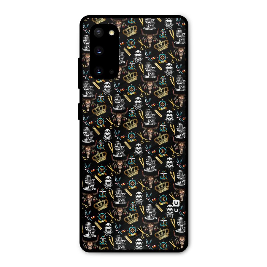 Cool Barber Pattern Metal Back Case for Galaxy S20