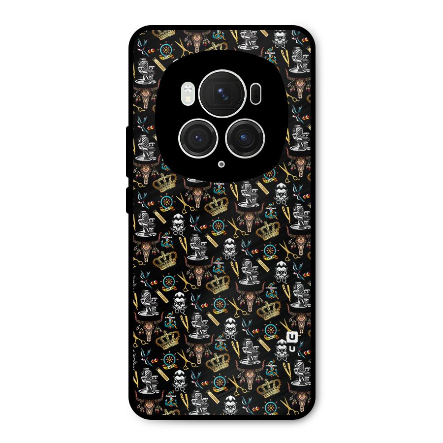 Cool Barber Pattern Metal Back Case for Honor Magic6 Pro