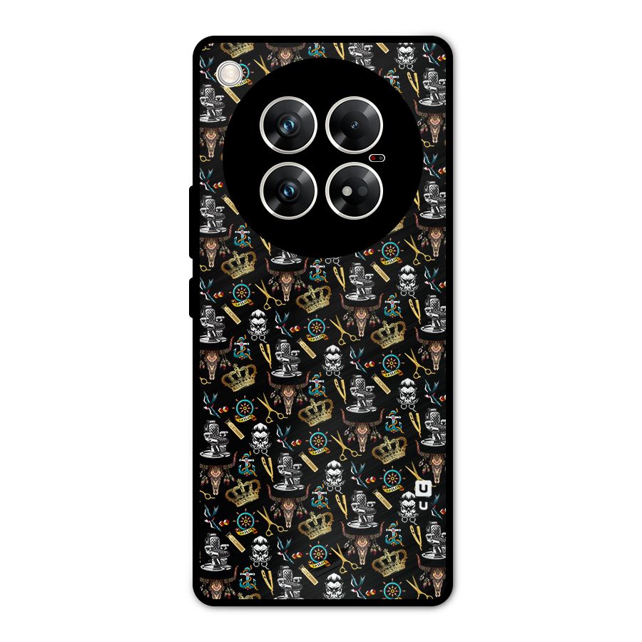 Cool Barber Pattern Metal Back Case for Infinix Zero 40 5G