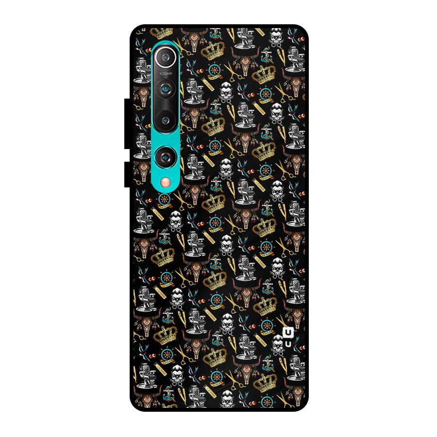 Cool Barber Pattern Metal Back Case for Mi 10