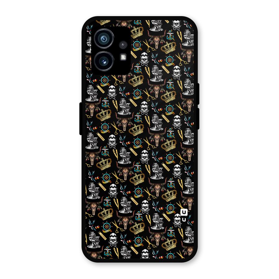 Cool Barber Pattern Metal Back Case for Nothing Phone 1