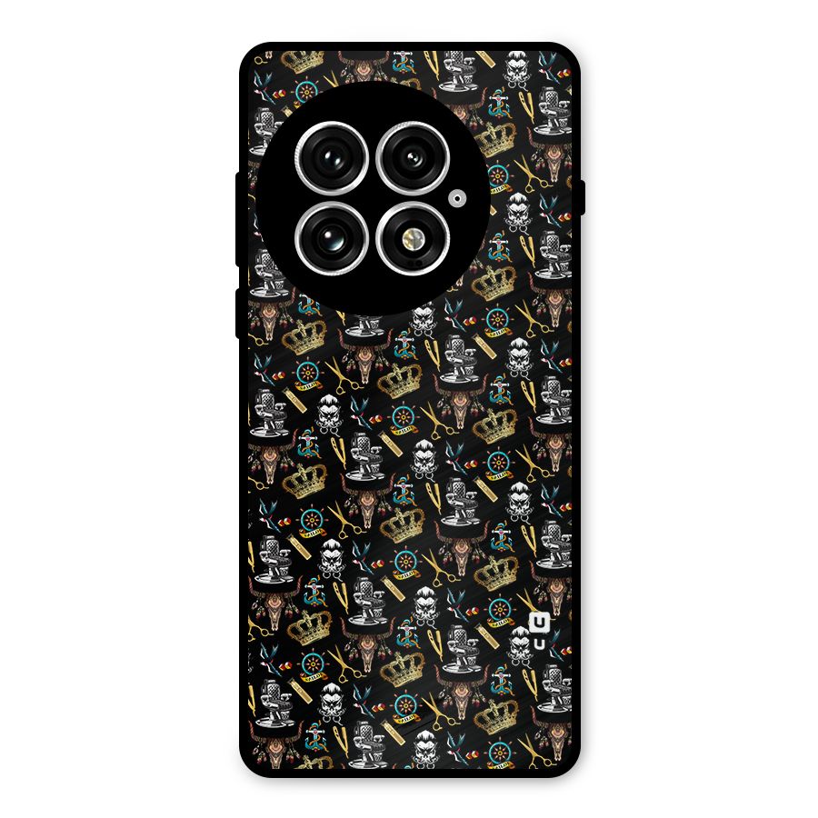 Cool Barber Pattern Metal Back Case for OnePlus 13