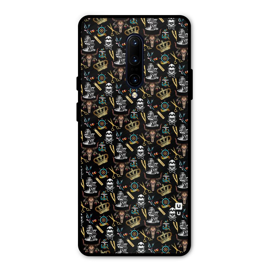 Cool Barber Pattern Metal Back Case for OnePlus 7 Pro