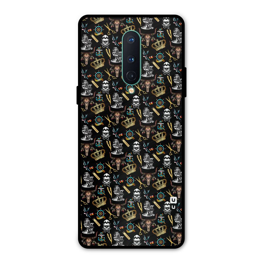 Cool Barber Pattern Metal Back Case for OnePlus 8