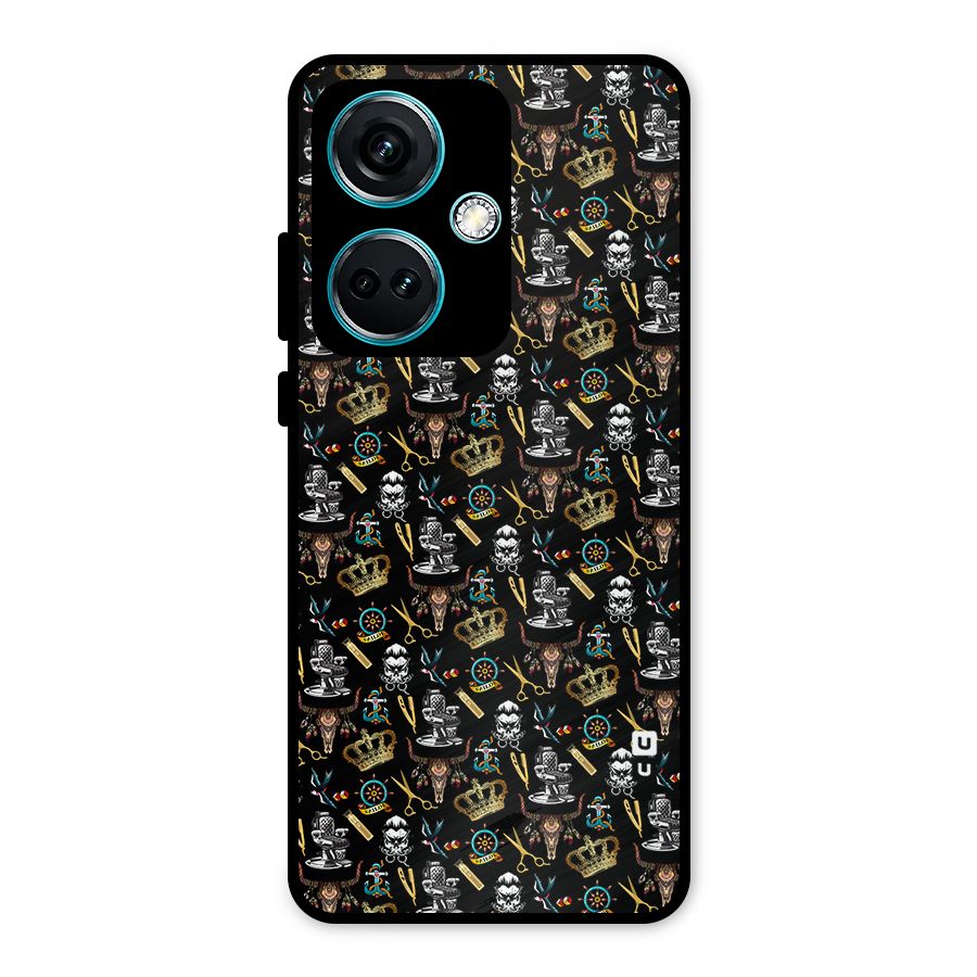 Cool Barber Pattern Metal Back Case for OnePlus Nord CE 3 5G