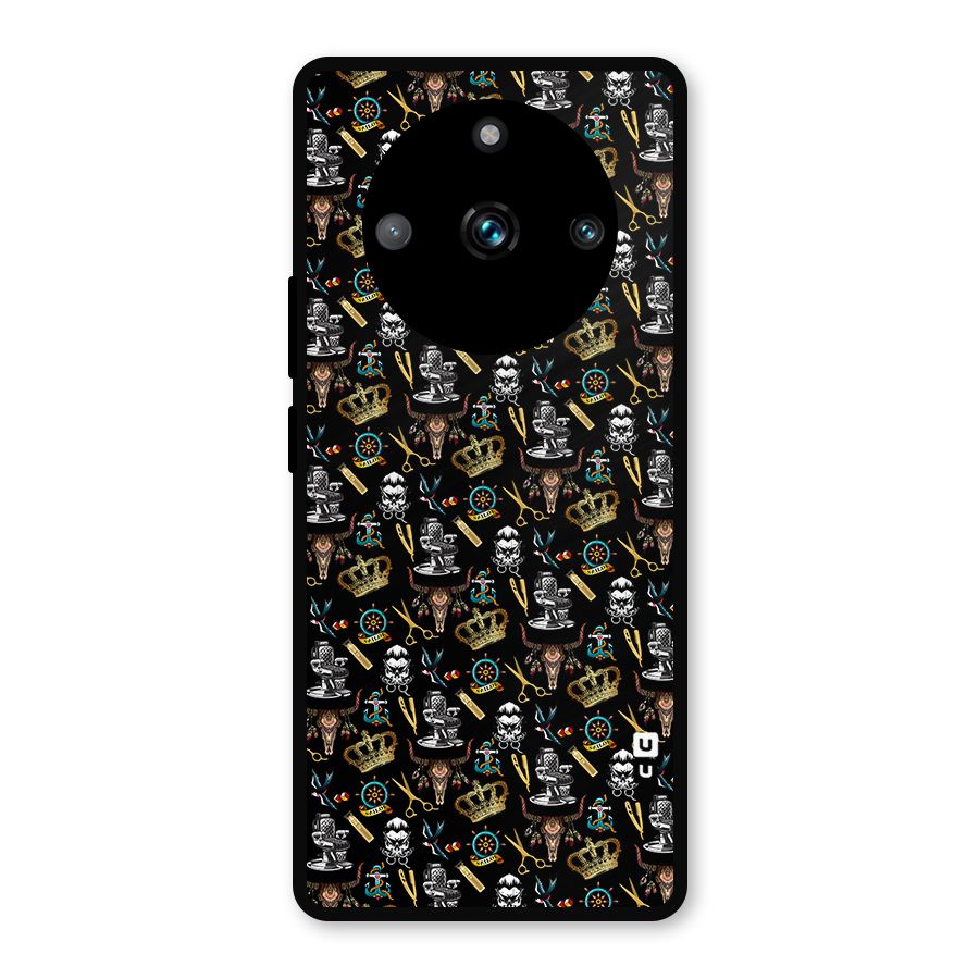 Cool Barber Pattern Metal Back Case for Realme 11 Pro Plus