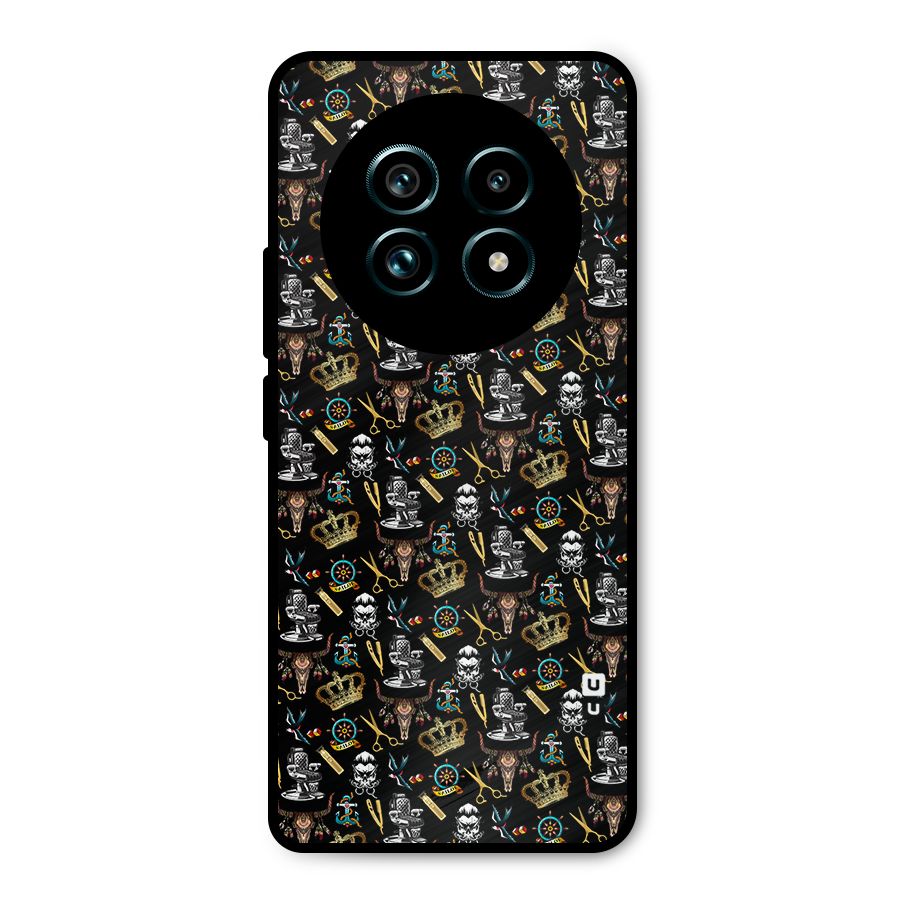 Cool Barber Pattern Metal Back Case for Realme 13 Pro Plus