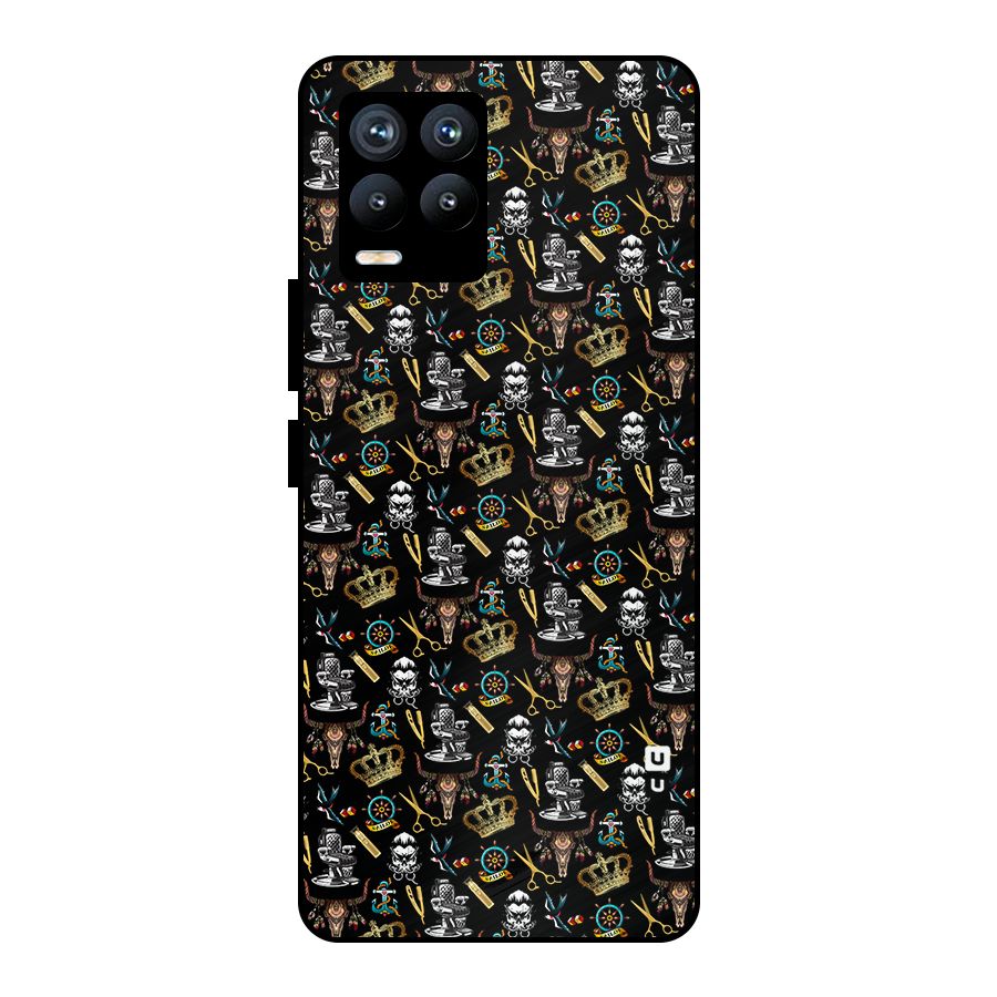 Cool Barber Pattern Metal Back Case for Realme 8 Pro