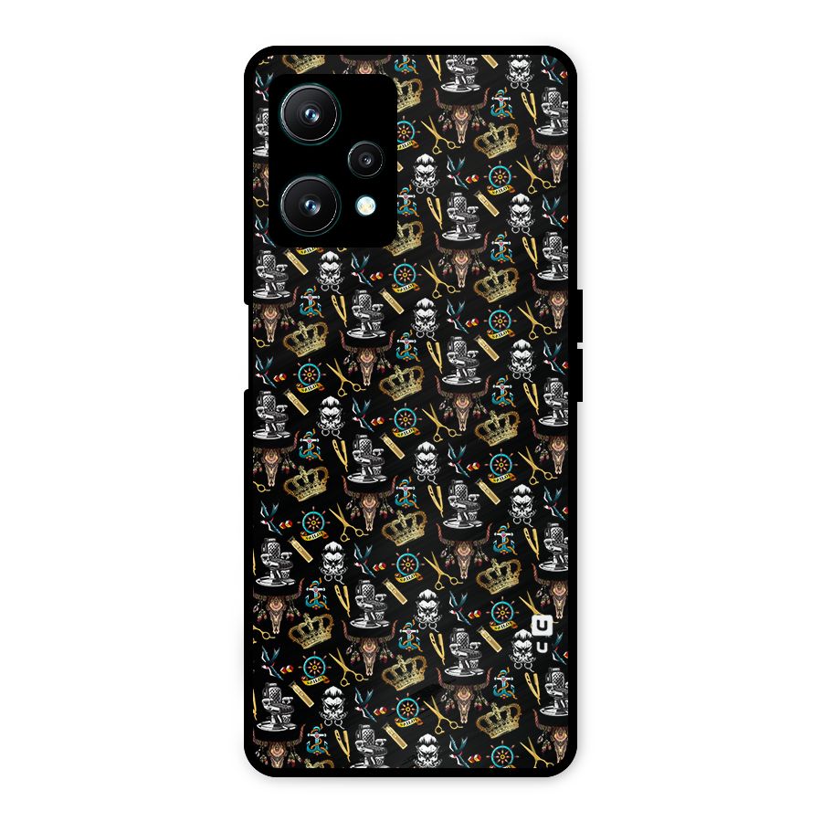 Cool Barber Pattern Metal Back Case for Realme 9 Pro 5G