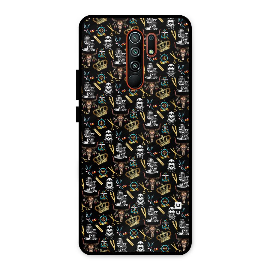 Cool Barber Pattern Metal Back Case for Redmi 9 Prime