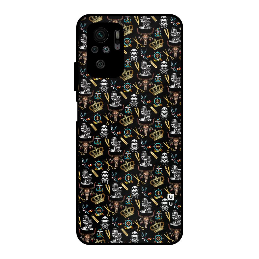 Cool Barber Pattern Metal Back Case for Redmi Note 10S