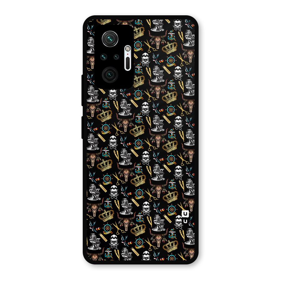 Cool Barber Pattern Metal Back Case for Redmi Note 10 Pro
