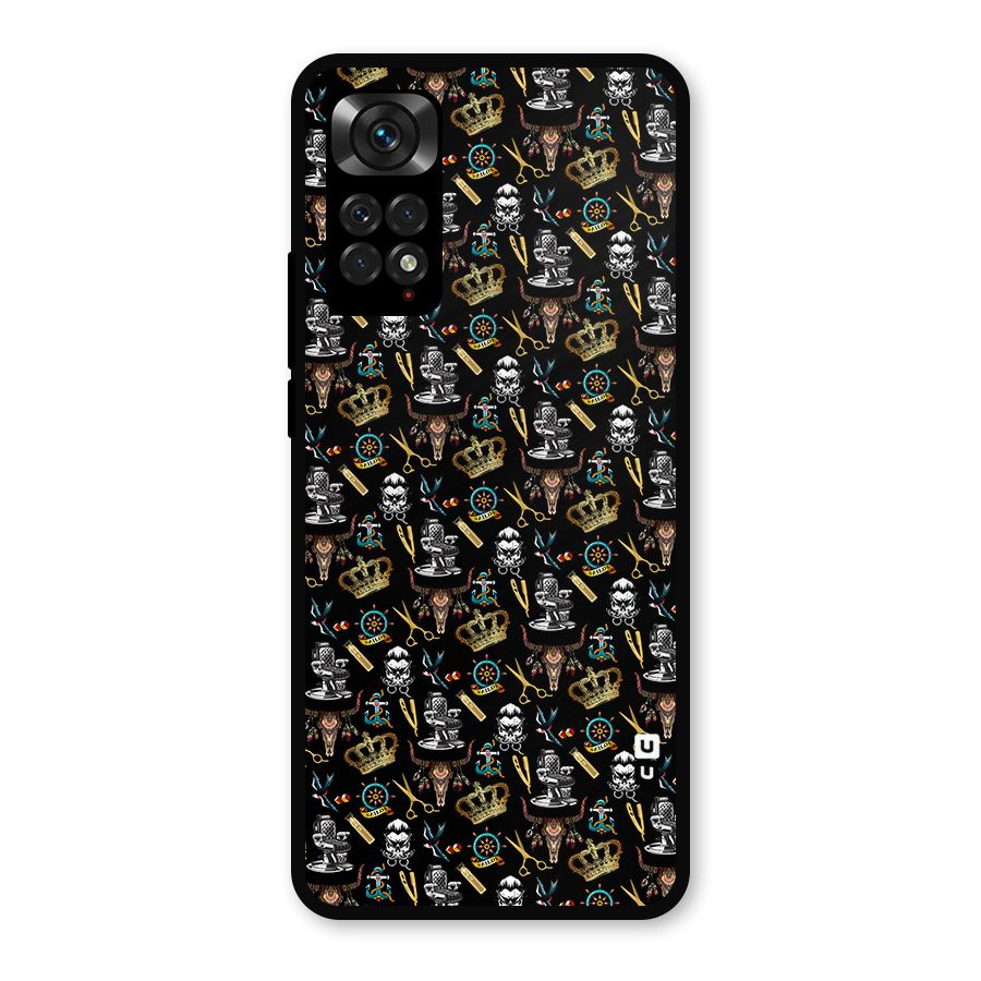 Cool Barber Pattern Metal Back Case for Redmi Note 11s