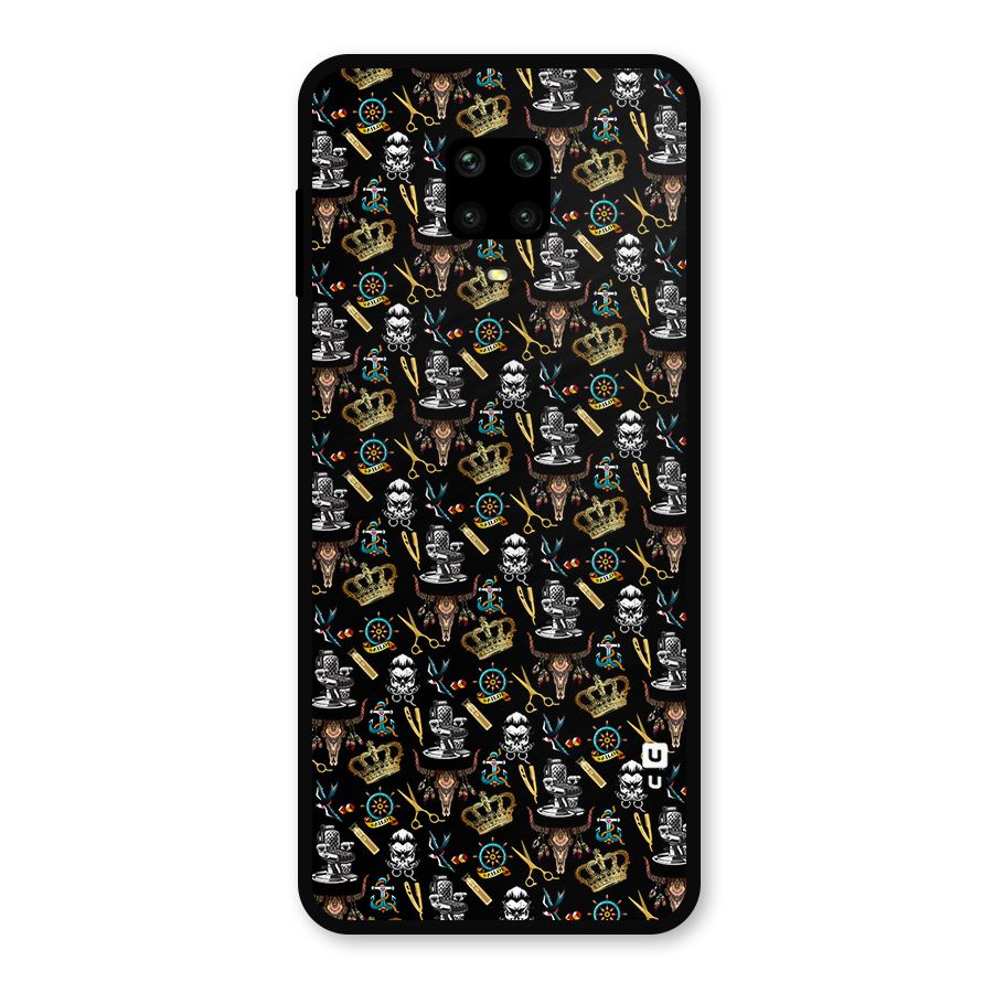 Cool Barber Pattern Metal Back Case for Redmi Note 9 Pro Max