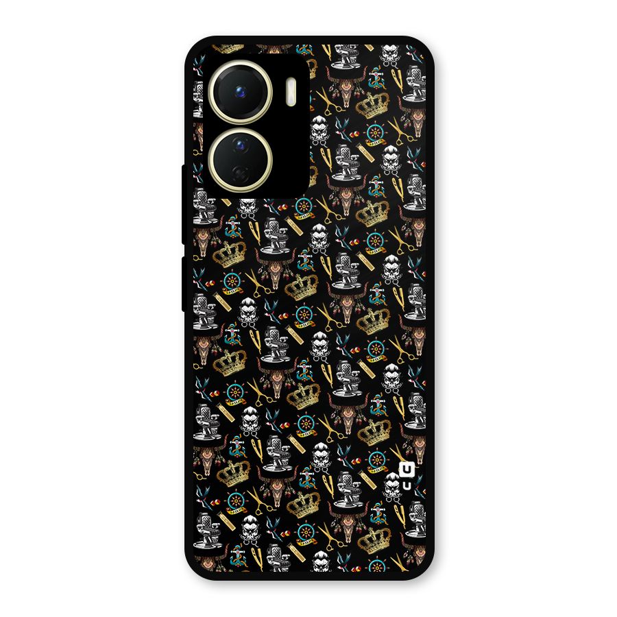 Cool Barber Pattern Metal Back Case for Vivo T2x