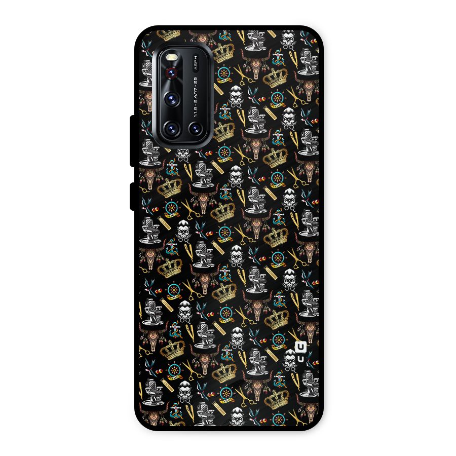 Cool Barber Pattern Metal Back Case for Vivo V19