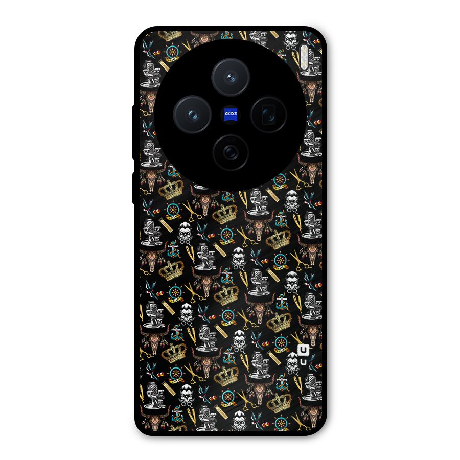 Cool Barber Pattern Metal Back Case for Vivo X200