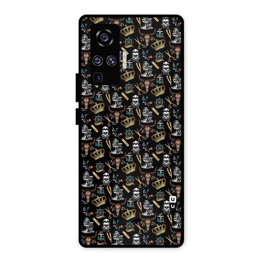 Cool Barber Pattern Metal Back Case for Vivo X50 Pro