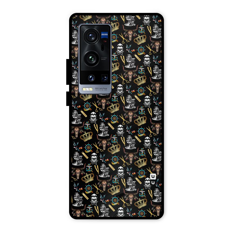 Cool Barber Pattern Metal Back Case for Vivo X60 Pro Plus
