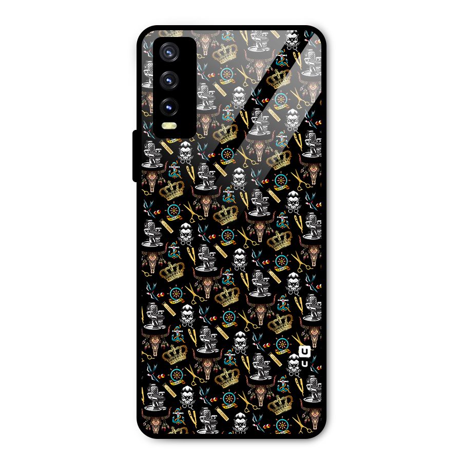 Cool Barber Pattern Metal Back Case for Vivo Y20t
