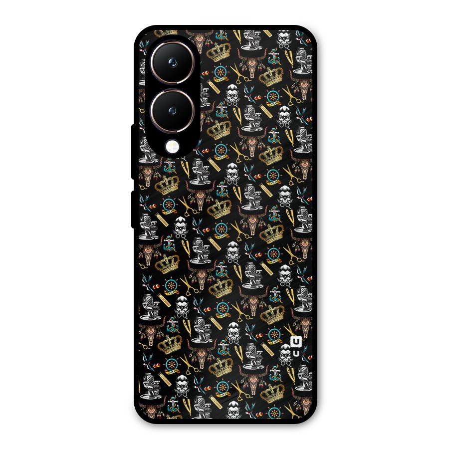 Cool Barber Pattern Metal Back Case for Vivo Y28
