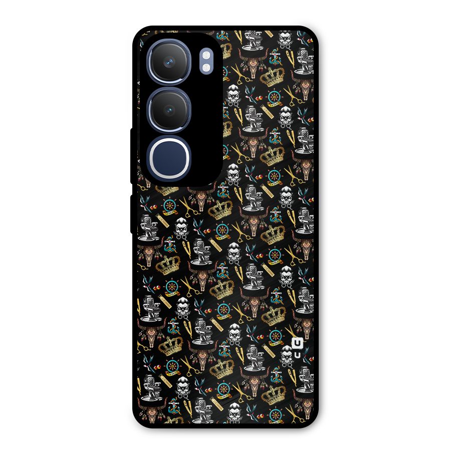 Cool Barber Pattern Metal Back Case for Vivo Y29