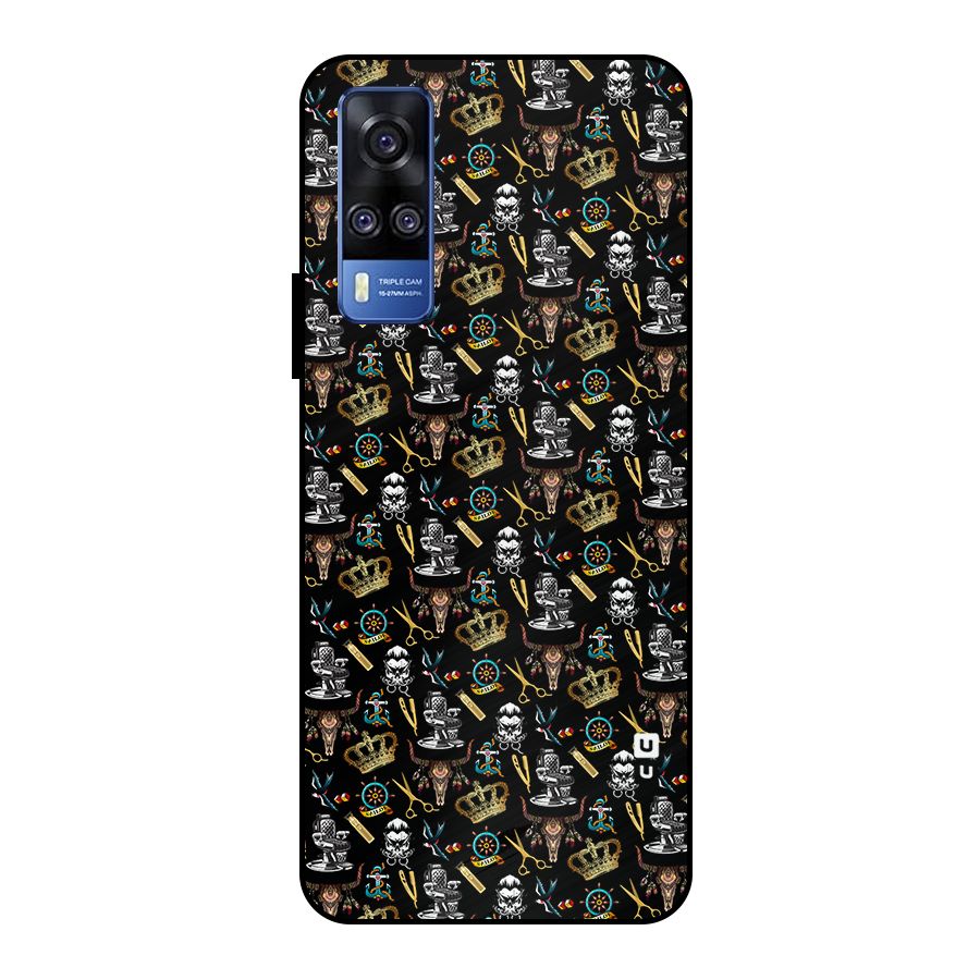 Cool Barber Pattern Metal Back Case for Vivo Y51