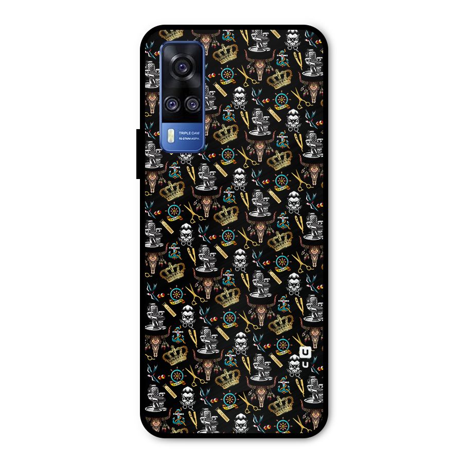 Cool Barber Pattern Metal Back Case for Vivo Y51A