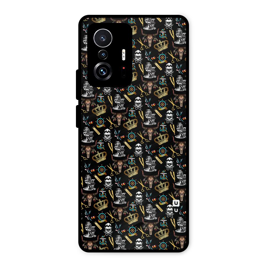 Cool Barber Pattern Metal Back Case for Xiaomi 11T Pro