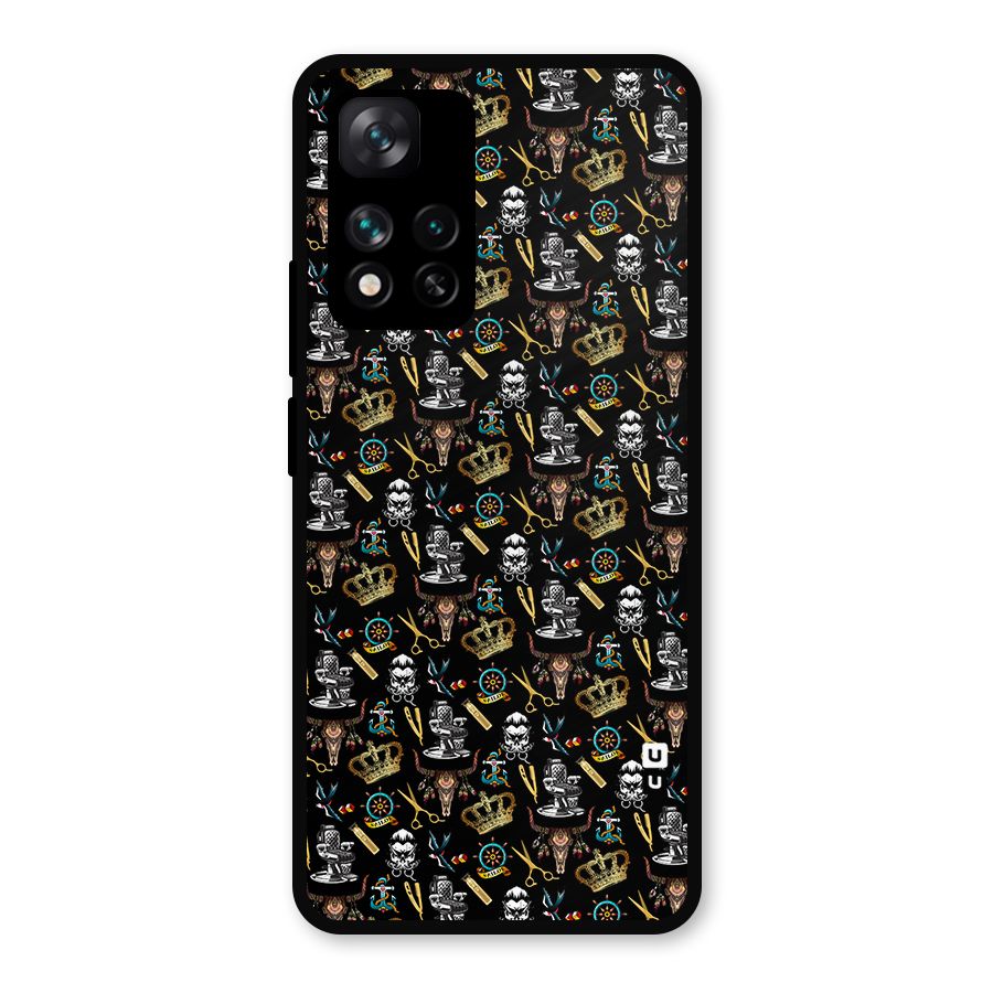 Cool Barber Pattern Metal Back Case for Xiaomi 11i Hypercharge 5G