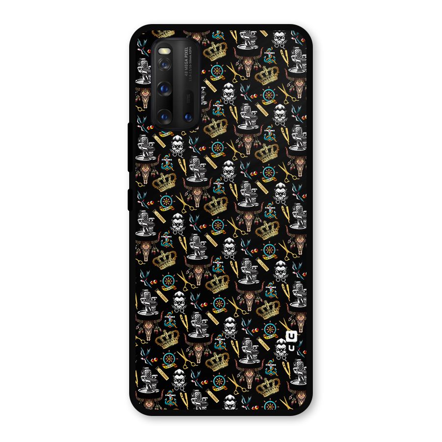 Cool Barber Pattern Metal Back Case for iQOO 3
