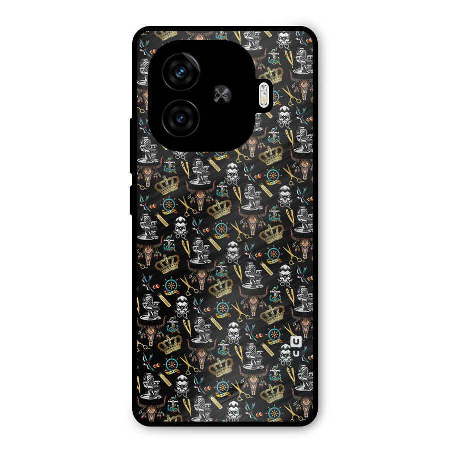 Cool Barber Pattern Metal Back Case for iQOO Neo 10R