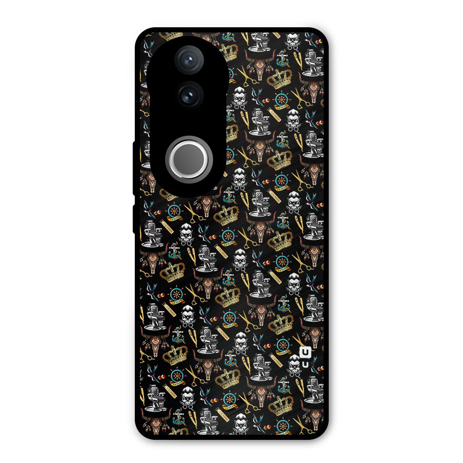 Cool Barber Pattern Metal Back Case for iQOO Z10R