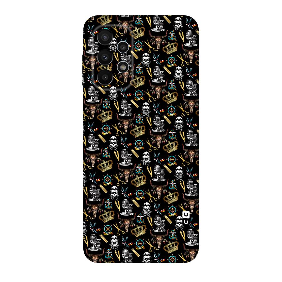 Cool Barber Pattern Original Polycarbonate Back Case for Galaxy A23