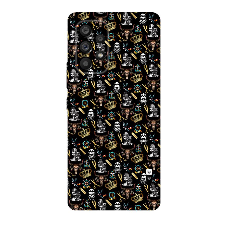 Cool Barber Pattern Original Polycarbonate Back Case for Galaxy A53 5G